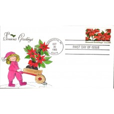 #2166 Christmas Poinsettia Karen's FDC