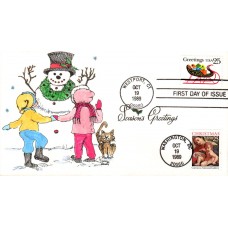 #2427-28 Christmas 1989 Karen's FDC