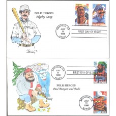 #3083-86 Folk Heroes Karen's FDC Set