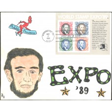 #2433 World Stamp Expo Souv Sheet Keane FDC