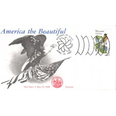 #2001 Wisconsin Birds - Flowers KMC FDC