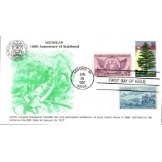 #2246 Michigan Statehood Combo KMC FDC