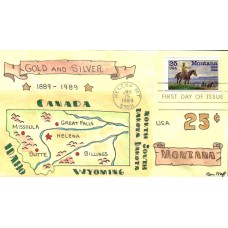 #2401 Montana Statehood Kraft FDC