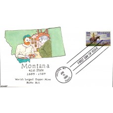 #2401 Montana Statehood Kribbs FDC