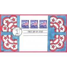 #2608 USA - Flag Kribbs FDC