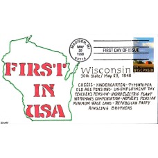 #3206 Wisconsin Statehood Kribbs FDC