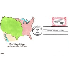 #3209h Western Cattle in Storm Kribbs FDC