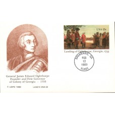 #UX98 Landing of Oglethorpe Land's End FDC