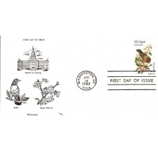 #1974 Michigan Birds - Flowers LWJ FDC