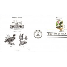 #1975 Minnesota Birds - Flowers LWJ FDC