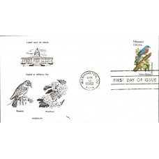 #1977 Missouri Birds - Flowers LWJ FDC