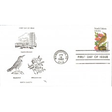 #1986 North Dakota Birds - Flowers LWJ FDC