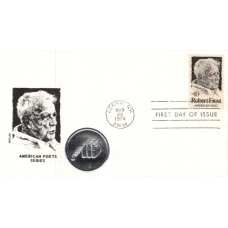 #1526 Robert Frost Medallion FDC