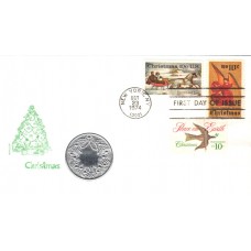 #1550-51 Christmas 1974 Medallion FDC