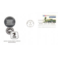 #1573 Postal Service Bicentennial Medallion FDC