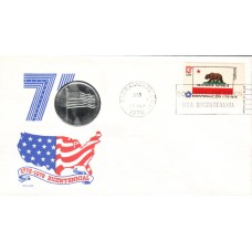 #1663 California State Flag Medallion FDC