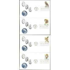 #1760-63 American Owls Medallion FDC Set