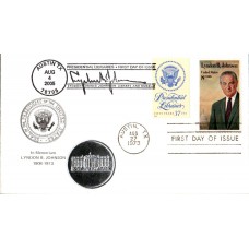 #3930 Johnson Presidential Library Dual Medallion FDC