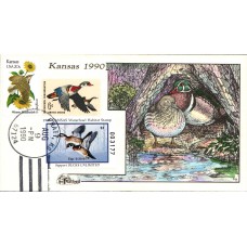 #KS4 Kansas 1990 Duck Milford FDC