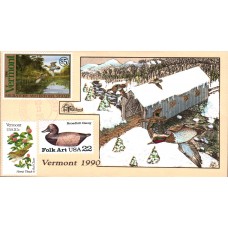 #VT5 Vermont 1990 Duck Milford FDC