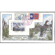 #GA7 Georgia 1991 Duck Milford FDC