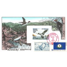 #KY7 Kentucky 1991 Duck Milford FDC