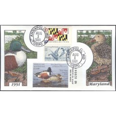 #MD18 Maryland 1991 Duck Milford FDC