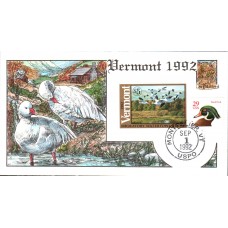 #VT7 Vermont 1992 Duck Milford FDC