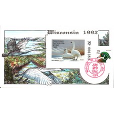 #WI15 Wisconsin 1992 Duck Milford FDC