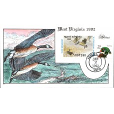 #WV6 West Virginia 1992 Duck Milford FDC