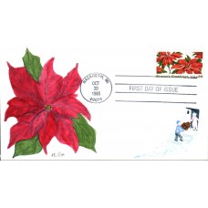 #2166 Christmas Poinsettia Mille FDC