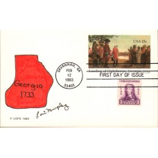 #UX98 Landing of Oglethorpe Murphy FDC