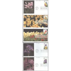 #2760-64 Spring Garden Flowers Mystic FDC Set