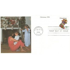 #2872 Christmas Stocking Mystic FDC