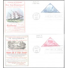 #3130-31 Pacific 1997 Triangles Mystic FDC Set