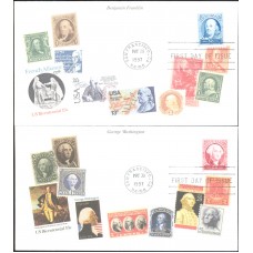 #3139-40 Washington - Franklin Mystic FDC Set