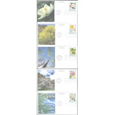 #3193-97 Flowering Trees Mystic FDC Set