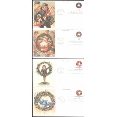 #3249-52 Christmas Wreaths Mystic FDC Set