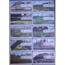 #3510-19 Legendary Baseball Fields Mystic FDC Set