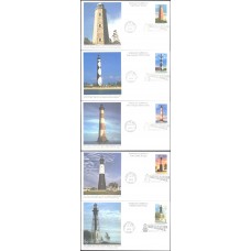 #3787-91 Southeastern Lighthouses Mystic FDC Set