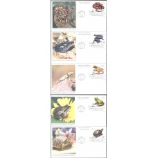 #3814-18 Reptiles and Amphibians Mystic FDC Set