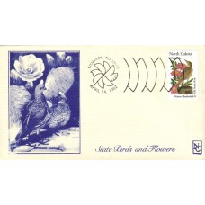 #1986 North Dakota Birds - Flowers Namake FDC