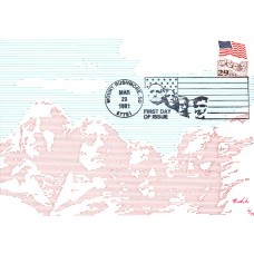 #2523 Flag Over Mt. Rushmore Nichols FDC