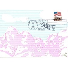 #2523A Flag Over Mt. Rushmore Nichols FDC