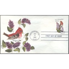 #1981 New Hampshire Birds - Flowers NITA FDC