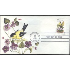 #1982 New Jersey Birds - Flowers NITA FDC