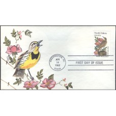 #1986 North Dakota Birds - Flowers NITA FDC