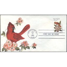 #2000 West Virginia Birds - Flowers NITA FDC