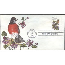 #2001 Wisconsin Birds - Flowers NITA FDC