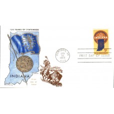 #1308 Indiana Statehood Overseas Mailer FDC